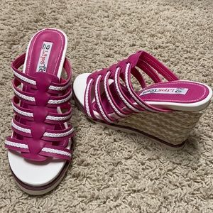 Brand NEW hot pink wedges. Size 6.5